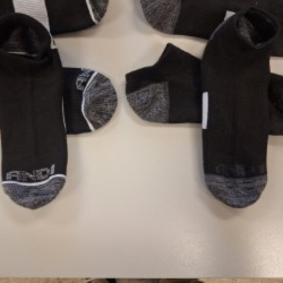 AND1 no show socks. Bundle of 6. Black with grey accents. - Picture 2 of 2